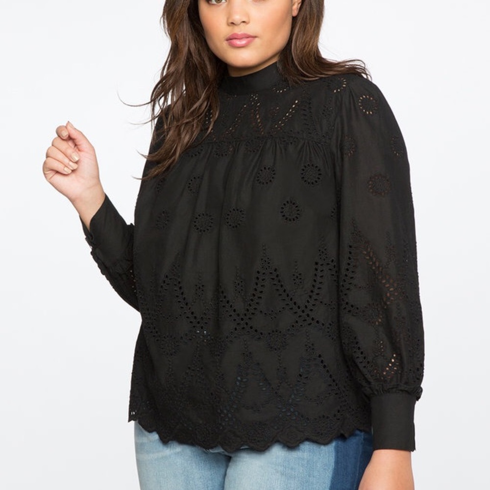 Black peasant Top